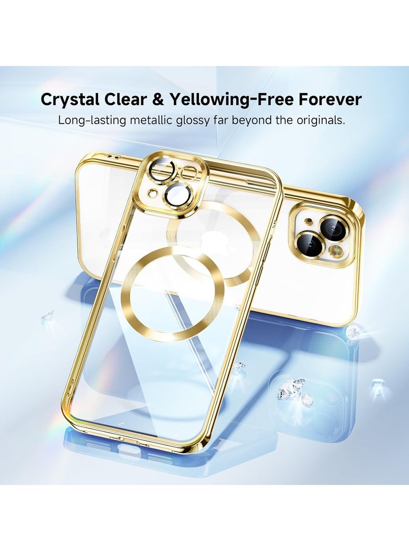 ELTRAZONE iPhone 14 Case with Integrated Camera Lens Protection [TOP N56 Magnets] [Military Grade Drop Protection] for Magsafe Women Men iPhone 14 Cover Case 6.1" Gold  - Image 5