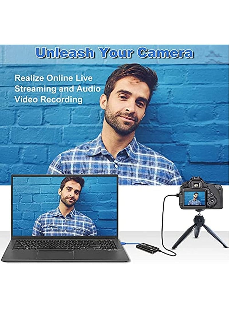 Audio Video Capture Card, 4K HDMI USB3.0 Capture Adapter 1080P 60fps Video Capture Device Portable Video Converter for Video Recording Gaming Streaming Live Broadcast,Support PS4 X-Box Camcorder