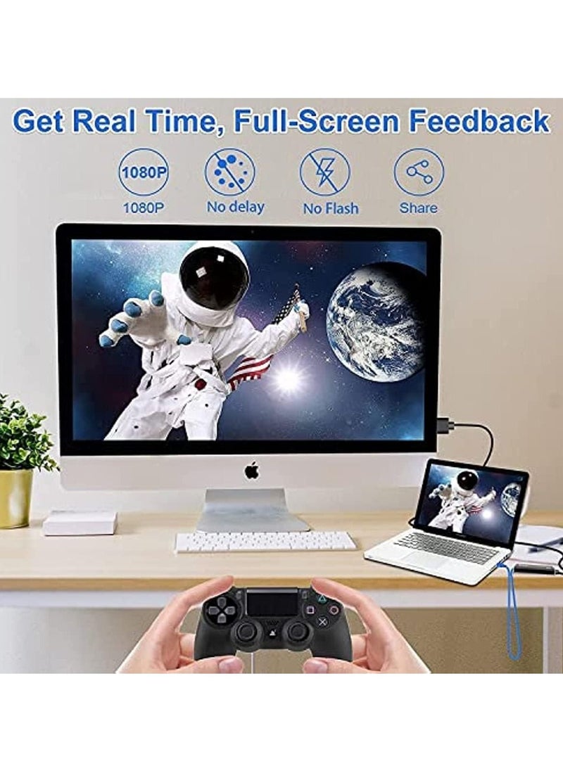 Audio Video Capture Card, 4K HDMI USB3.0 Capture Adapter 1080P 60fps Video Capture Device Portable Video Converter for Video Recording Gaming Streaming Live Broadcast,Support PS4 X-Box Camcorder