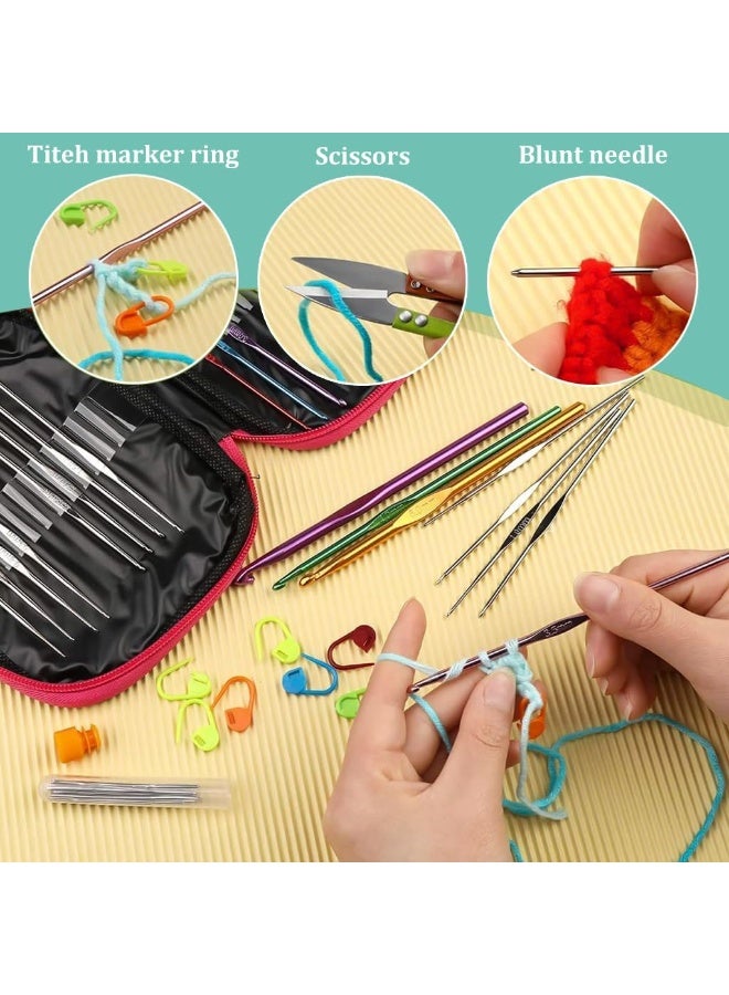Bukela 22Pcs Crochet Needles Set, Ergonomic Crochet Hooks Kit with Storage Case, Crochet Hooks Needles Set Stitch Marker DIY Craft Hand Knitting Craft Art Tools for Beginners,Assorted - Image 4