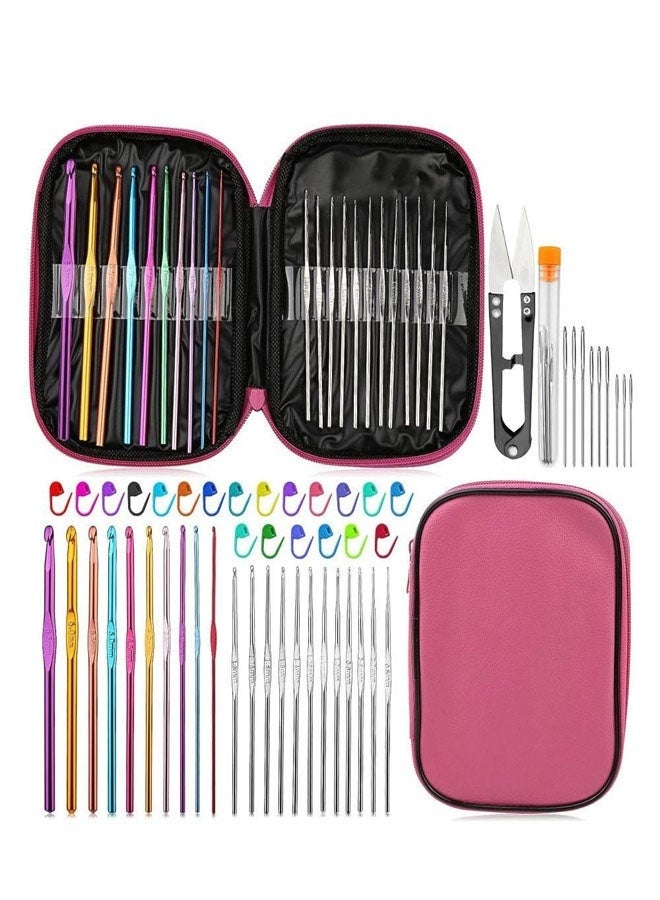 Bukela 22Pcs Crochet Needles Set, Ergonomic Crochet Hooks Kit with Storage Case, Crochet Hooks Needles Set Stitch Marker DIY Craft Hand Knitting Craft Art Tools for Beginners,Assorted - Image 1