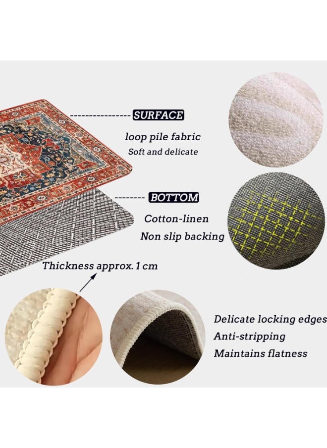 Generic Luxury Plush Living Room Bedroom Persian Carpet -80 * 160cm Creative Pattern | Soft, Anti slip, Anti stain | Machine Washable Home Decoration Essential Item  - Image 4