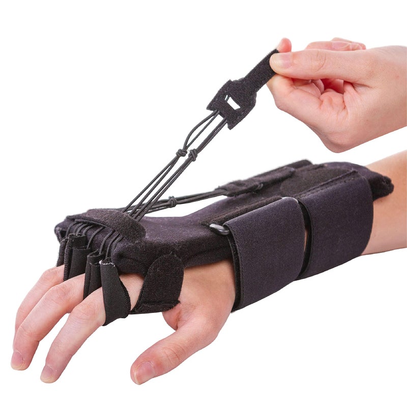 BraceAbility Radial Nerve Palsy Splint Dynamic Wrist Drop Splint for Limp Finger Wrist Extension Saturday Night Honeymoon Crutch Palsy Stroke Recovery Brace Fits Right or Left Hand One Size