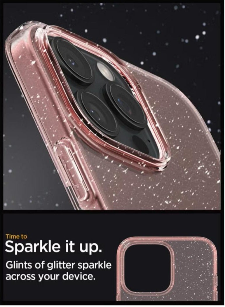 Spigen Liquid Crystal Glitter for iPhone 16 Pro Case Cover (2024) - Rose Quartz - Image 3