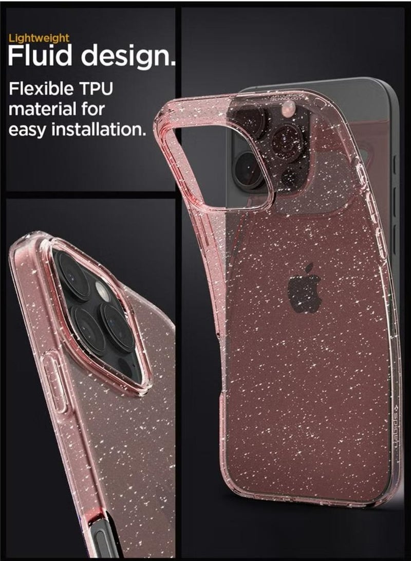 Spigen Liquid Crystal Glitter for iPhone 16 Pro Case Cover (2024) - Rose Quartz - Image 4