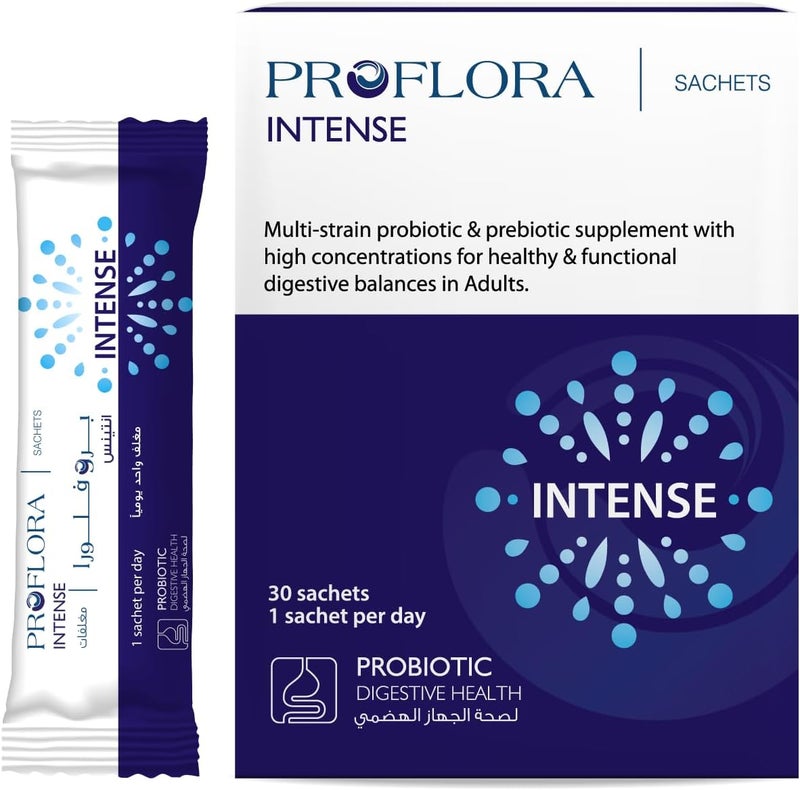 PROFLORA Intense Probiotic Supplement - 30 Sachets for Digestive Health with 40 Billion CFU - Image 1