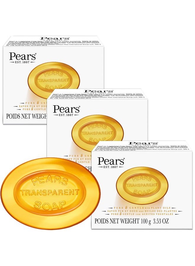 Pears Pure & Gentle Soap with Natural Oils, 3.5 oz bars, 3 ea - Image 1