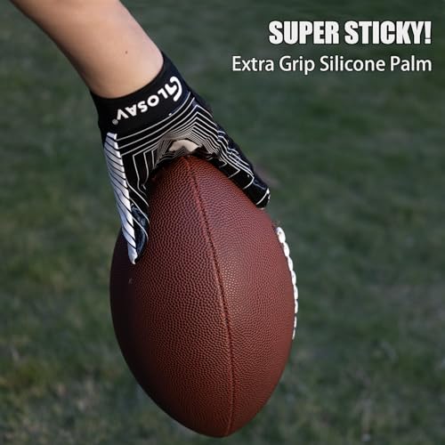GLOSAV Football Gloves for Kids, Youth- Super Sticky Silicone Receiver Gloves for Flag Football Game - Image 2