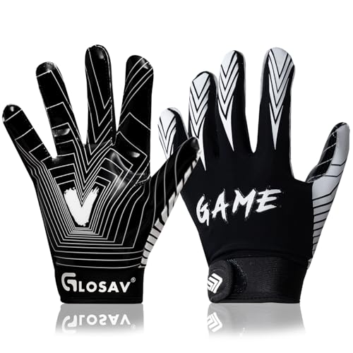 GLOSAV Football Gloves for Kids, Youth- Super Sticky Silicone Receiver Gloves for Flag Football Game - Image 1