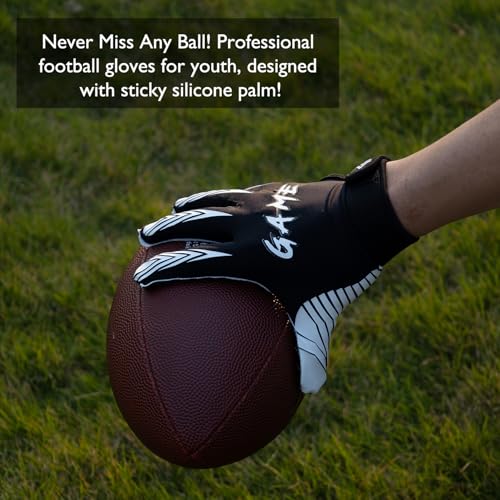 GLOSAV Football Gloves for Kids, Youth- Super Sticky Silicone Receiver Gloves for Flag Football Game - Image 5