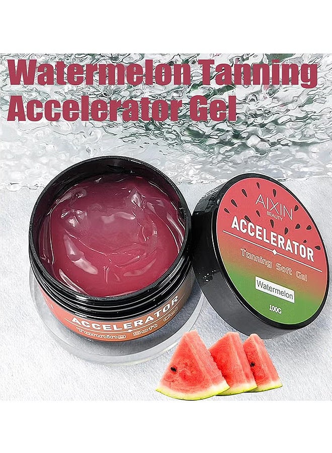 AIXIN Tan Accelerator For Sunbed, Watermelon Tan Enhancers & Accelerators, Self-Tanning Soft Gel, Tanning Cream For Natural Brown, Tanning Moisturiser, Sun Bed Tanning Accelerator, High Moisturizing & Refreshing 100G - Image 5