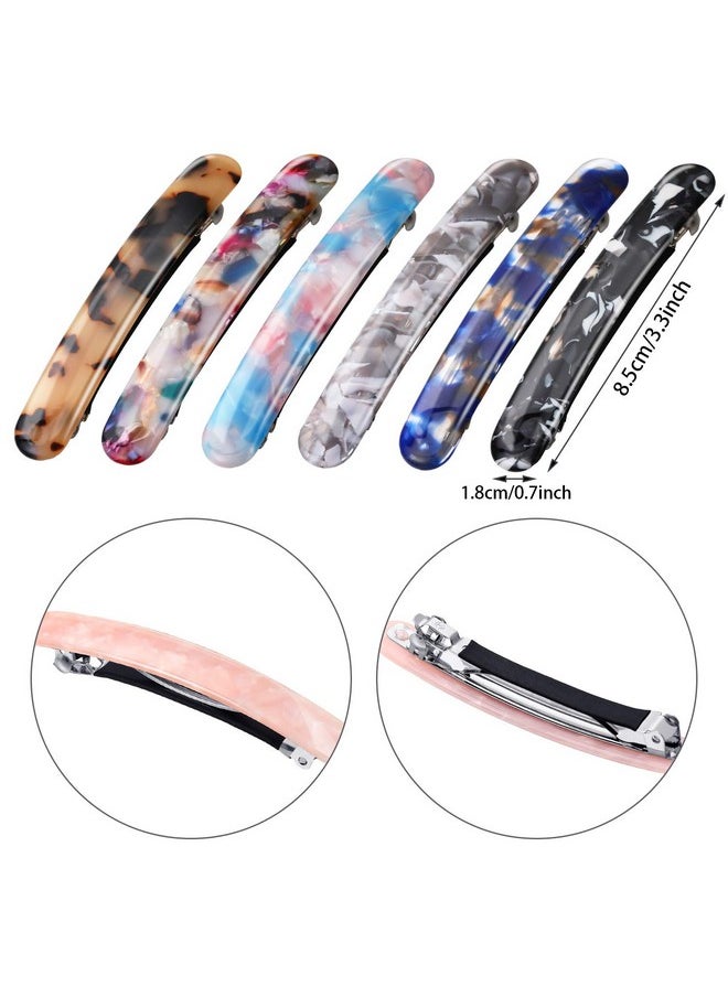 WILLBOND 12 Pieces Hair Barrettes For Women Tortoise Shell Hair Barrettes Acetate French Skinny Hair Clip Automatic Ponytail Barrettes For Women Fine Hair Thin Hair Accessories  - Image 2