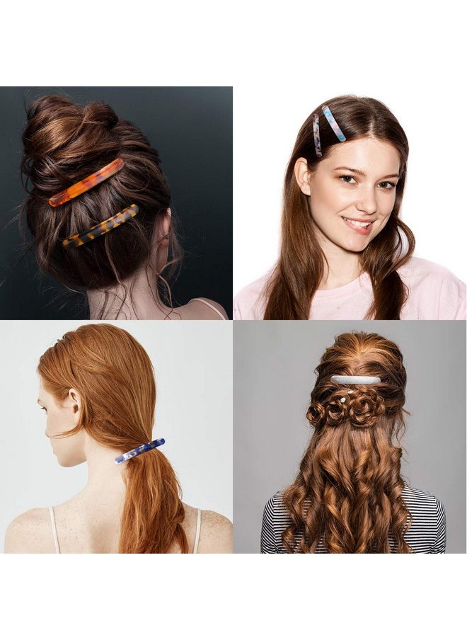 WILLBOND 12 Pieces Hair Barrettes For Women Tortoise Shell Hair Barrettes Acetate French Skinny Hair Clip Automatic Ponytail Barrettes For Women Fine Hair Thin Hair Accessories  - Image 3