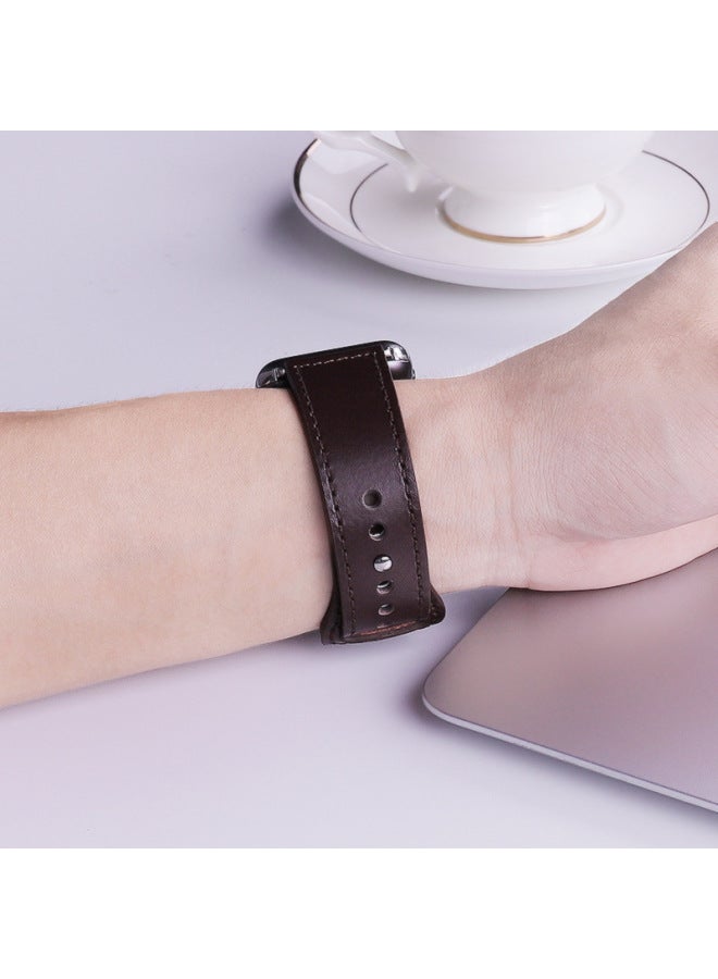 YLZ For Apple Watch Strap Iwatch543se Universal Business Single Nail Cowhide Apple Watch 6 Strap - Image 4