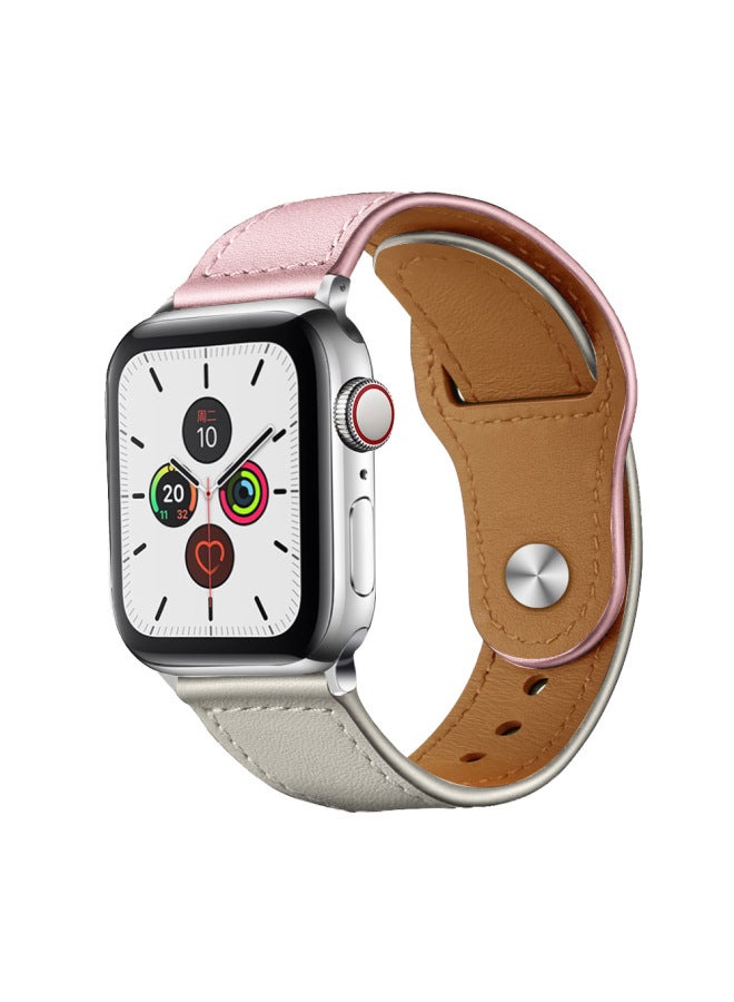 YLZ For Apple Watch Strap Iwatch543se Universal Business Single Nail Cowhide Apple Watch 6 Strap - Image 1