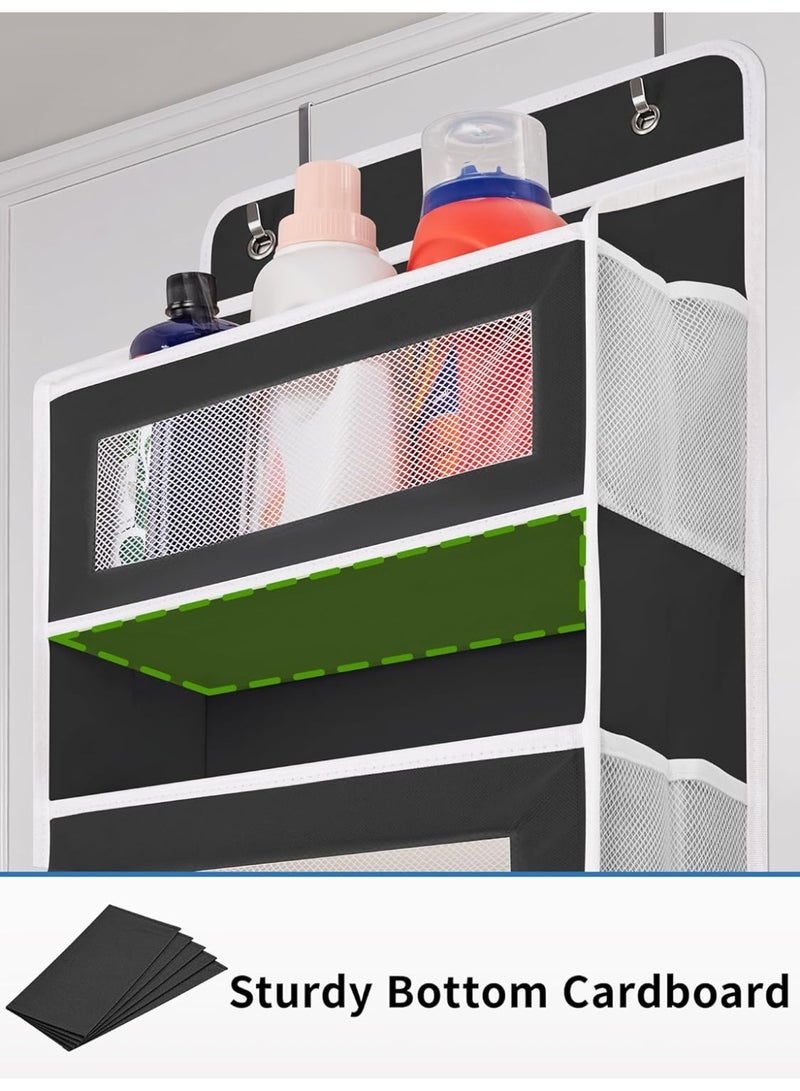 Over the Door Organizer Storage with 5 Large Capacity Pockets – 5 Shelf Hanging Organizer for Bedroom, Bathroom, Pantry, Nursery, Anti-Tilt Design, Supports Up to 44 lbs, Space-Saving Home Storage Solution, Black - Image 2