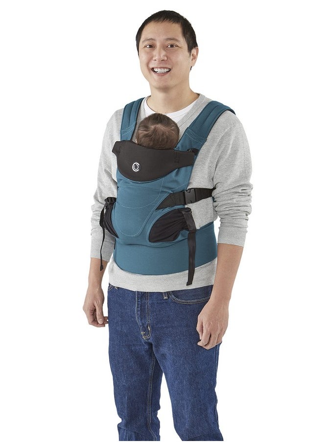 Contours Contours Baby Carrier Newborn to Toddler |Wonder 3 Position Convertible Easy-to-Use Baby Carrier with Pockets for Men and Women, Newborn, Front Face in and Front Face Out (8-30 lbs) - Washed Teal  - Image 2