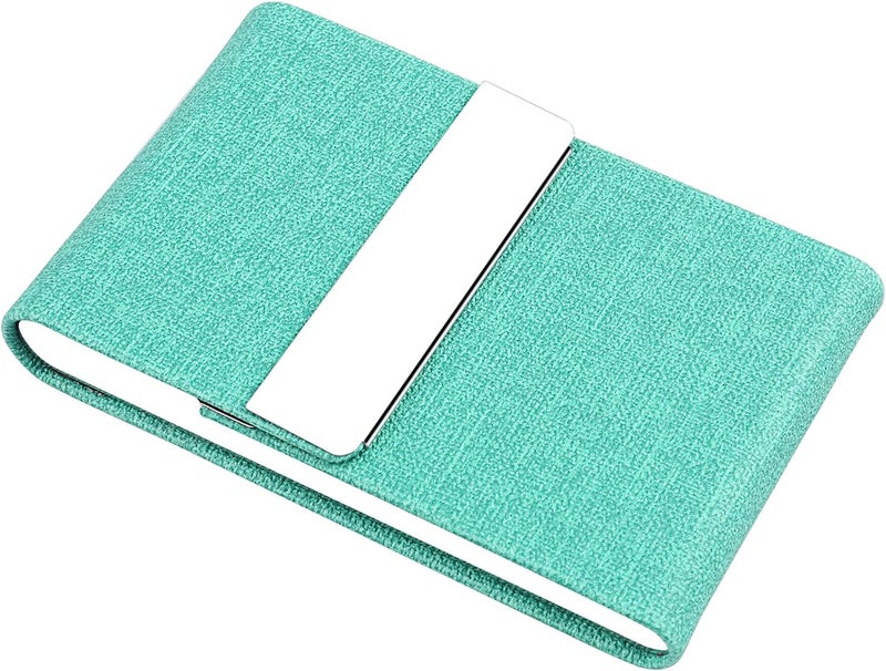 DMFLY Business Card Holder for Women and Men - Magnetic Shut Case for Purse, Green-bm - Image 4