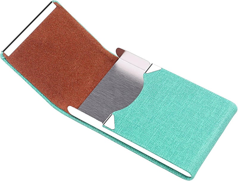 DMFLY Business Card Holder for Women and Men - Magnetic Shut Case for Purse, Green-bm - Image 3