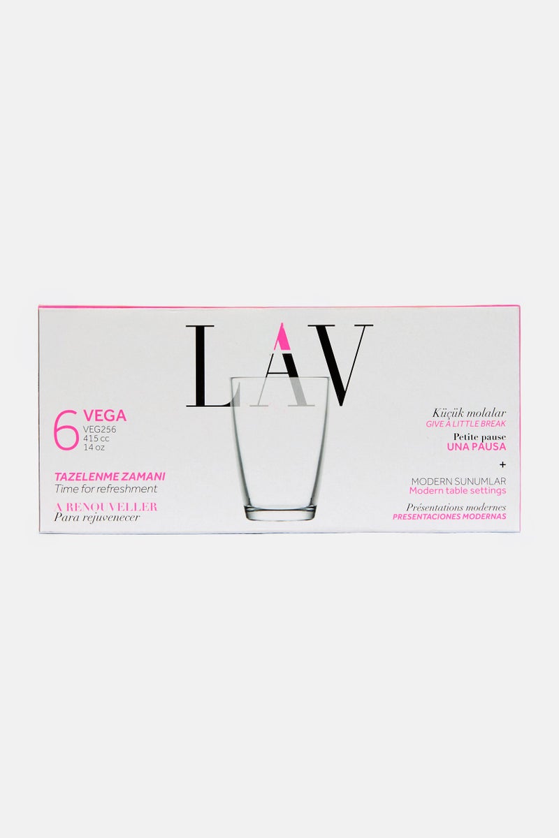 LAV 6 Pieces Highball Glass 415, Transparent - Image 3
