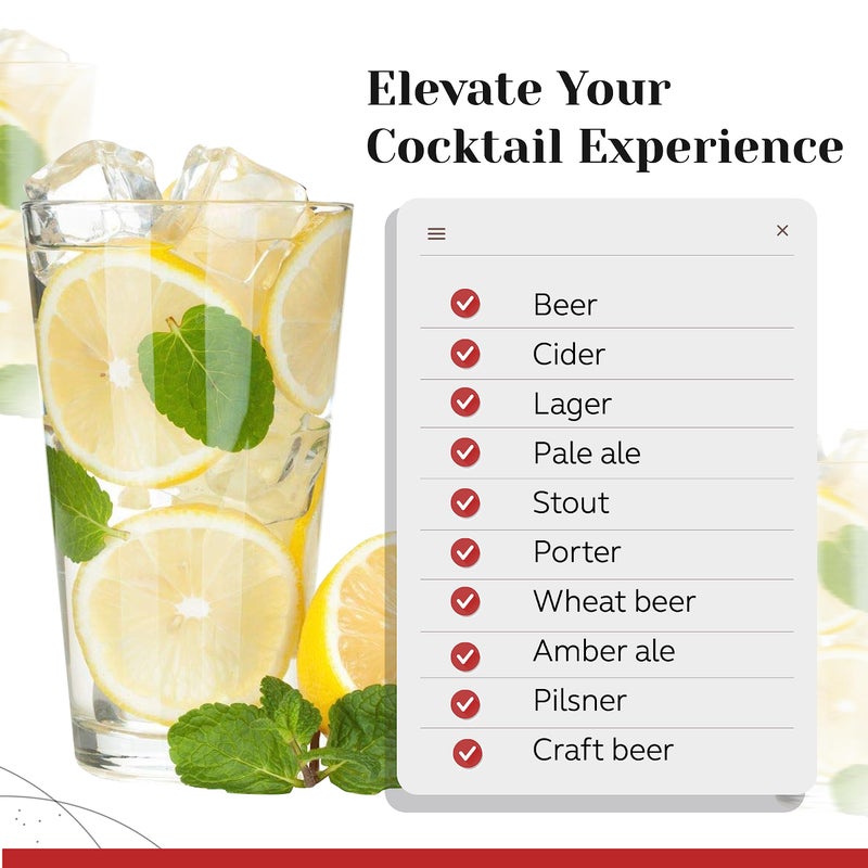 Light In The Dark Pint Glasses Set of 6 - 16 oz Drinking Glasses Made for Cold Beverages - 16 oz Mixing Glass & Highball Set of 6 for Homes, Pubs & More - Freezer & Dishwasher-Friendly Cocktail Glasses, PARNOO - Image 3