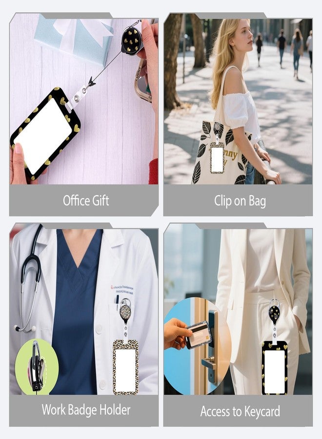 DMLSKY 2 Pack Badge Reel Holders for ID Card Retractable Badge Protector ID Holder for Badges, Badge Holder Retractable Clip for Nurse Teacher Student Office Women Men - Image 2