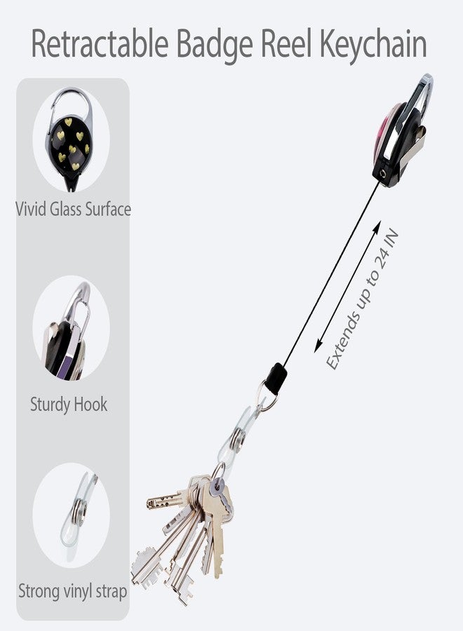 DMLSKY 2 Pack Badge Reel Holders for ID Card Retractable Badge Protector ID Holder for Badges, Badge Holder Retractable Clip for Nurse Teacher Student Office Women Men - Image 3