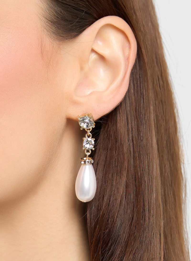 Ella Limited Edition Diamante Pearl Drop Earrings