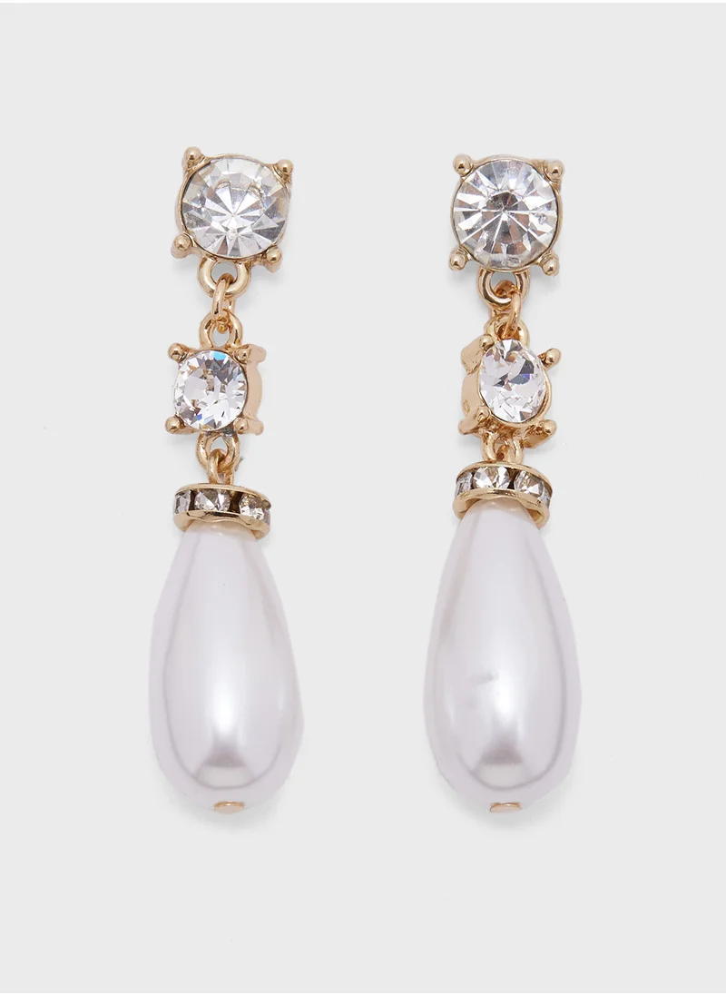 ايلا ليمتد اديشن Diamante Pearl Drop Earrings