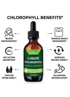 New Age Chlorophyll Liquid Drops Natural Concentrate Energy Booster Digestion And Immune System Supports Internal Deodorant Liver Function 2 Fl Oz (Pack Of 2)  - Image 4