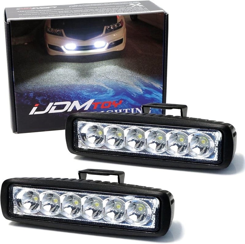 iJDMTOY 18W High Power 6-Osram LED Daytime Running Light Kit - Universal Fit for Cars, Trucks, SUVs - Image 1