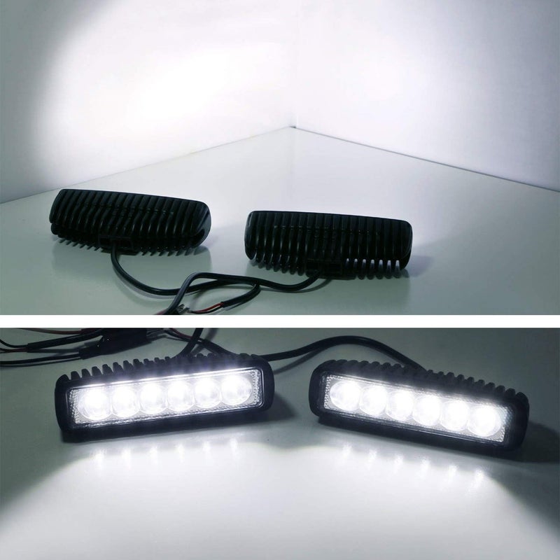 iJDMTOY 18W High Power 6-Osram LED Daytime Running Light Kit - Universal Fit for Cars, Trucks, SUVs - Image 2
