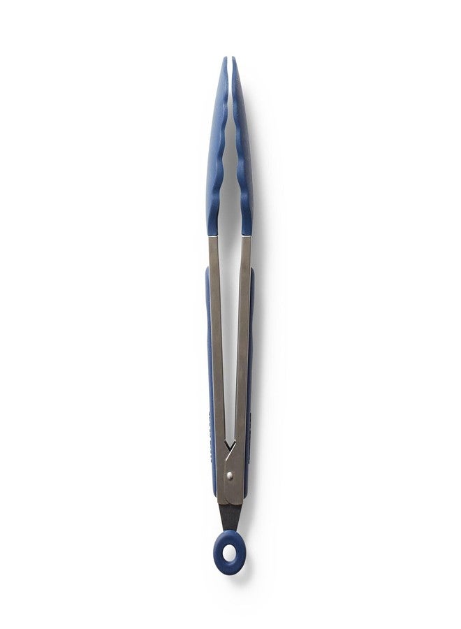 Sur La Table Silicone-Tipped Tongs, 9 in, Navy, Mid-Size Nonstick- Tongs with Locking Mechanism for Stovetop and Serving, 9 in - Image 3