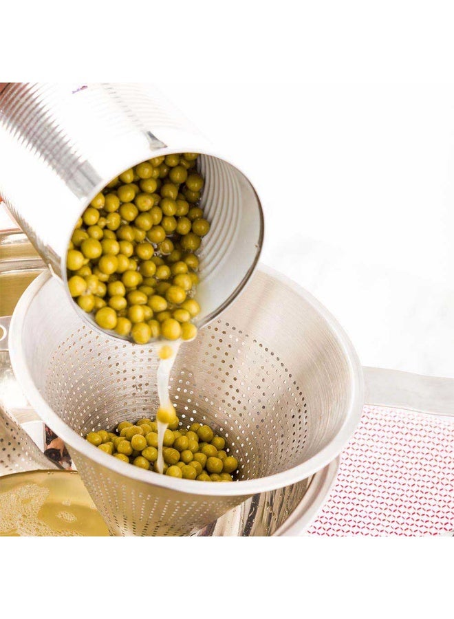 Restaurantware Met Lux 14.75 Inch x 6 Inch x 7 Inch Cone Strainer, 1 With Hook Steel Strainer - Cone-Shaped, Ergonomic, Stainless Steel China Cap Strainer, For Straining Seeds, Beans, Sauces And More - Image 3