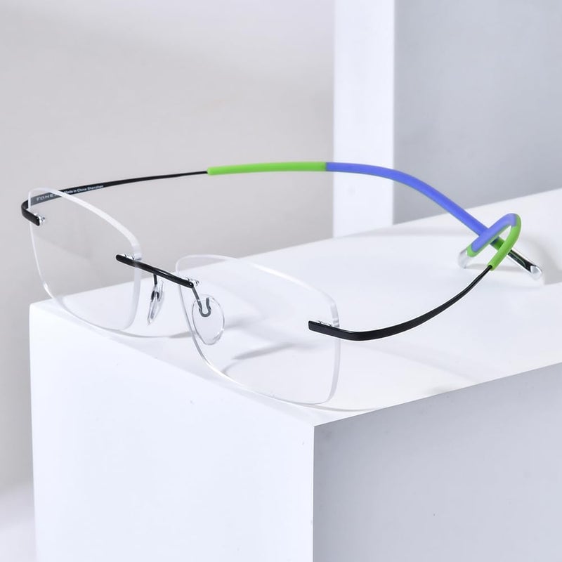 FONEX Titanium Glasses Frame,Rimless Frameless Optical Eyewear Eyeglasses for Men and Women F85634 - Image 2