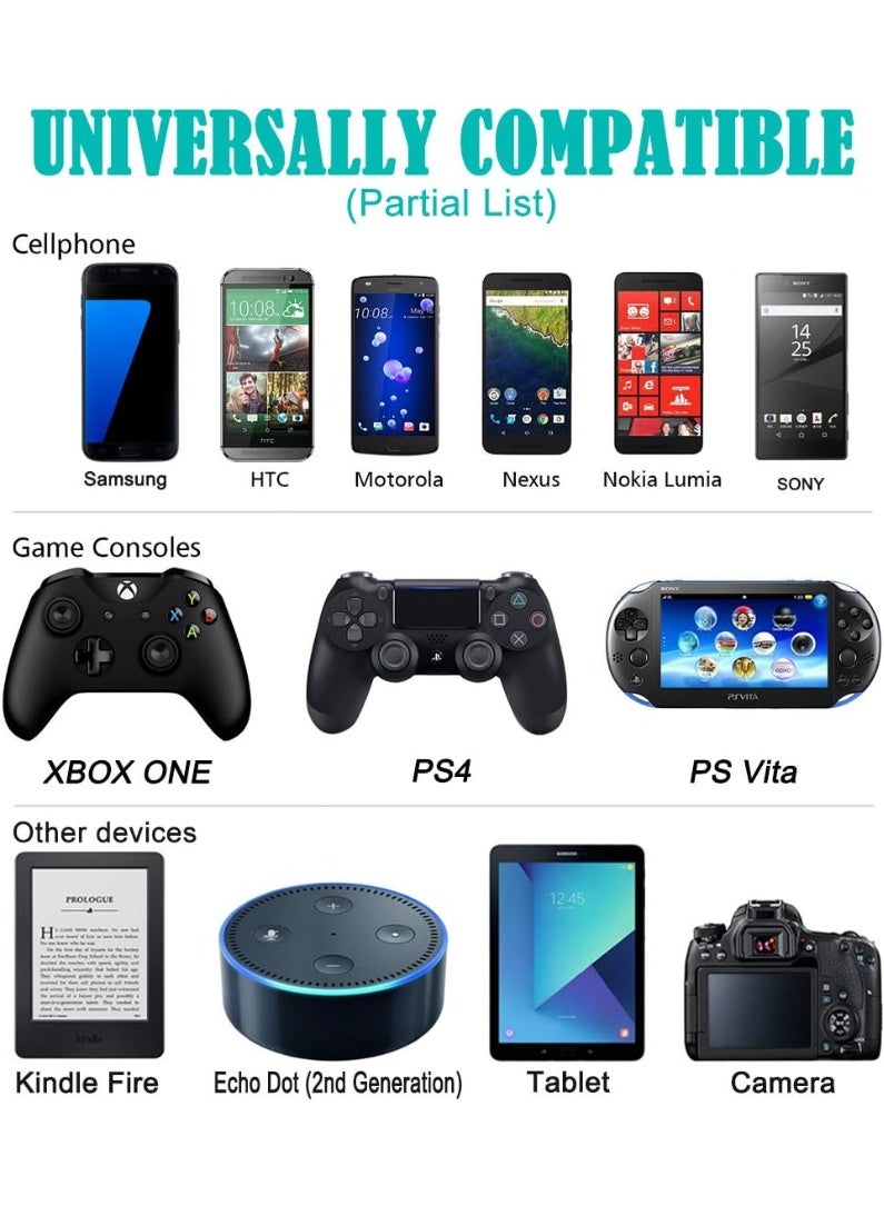 INSIJAM 2M Micro USB Cable Fast Charger Compatible with Fire HD Tablet X-Box One Dual-Shock 4 PS4 Controller Charging Cord for Samsung Fire Stick Android Wire for Moto E/E5/E6 for LG K8V K40 Phone - Image 2