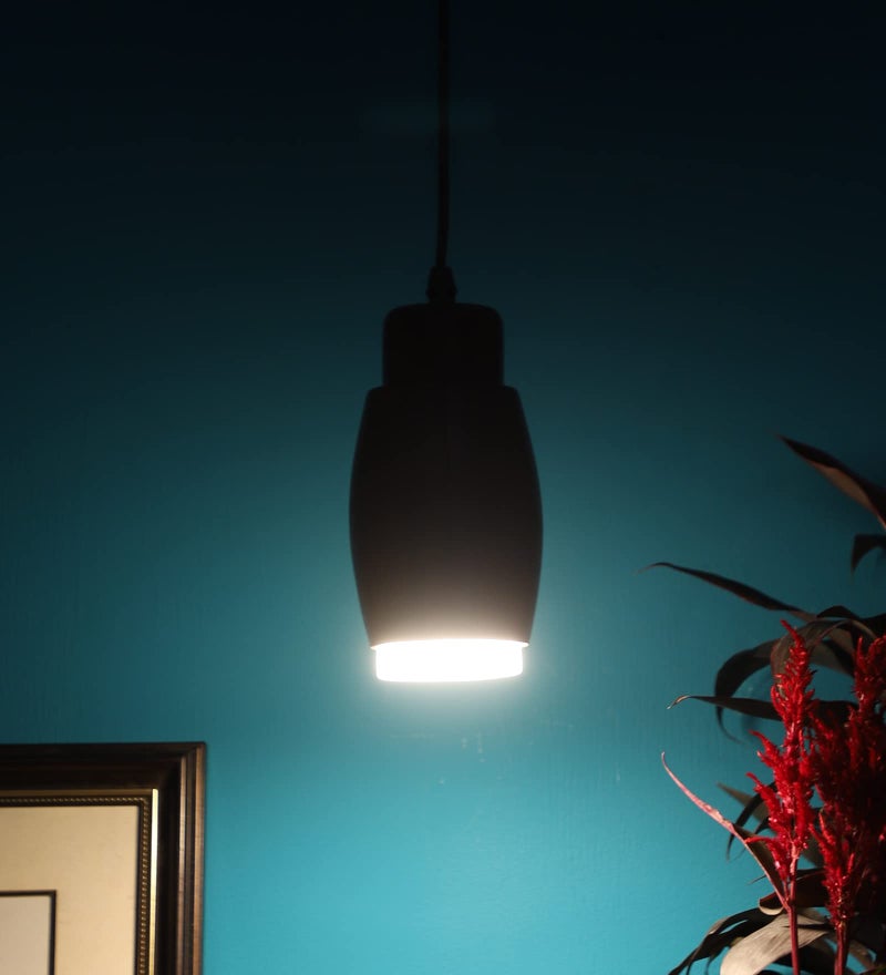Green House Handmade Sheesham Wood Hanging Ceiling Pendant Light | Unique Aesthetic Barrel Design | in-Built 9W Warm White LED | Home Decor Lighting for Bedroom, Living Room, Kitchen, Dining Room - Image 4