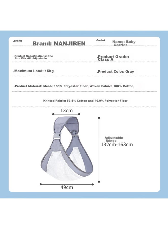 Nanjiren Nanjiren Baby Carrier, Front-facing And Side-facing, Lightweight, Breathable, Multifunctional, Baby-carrying Essential  - Image 2