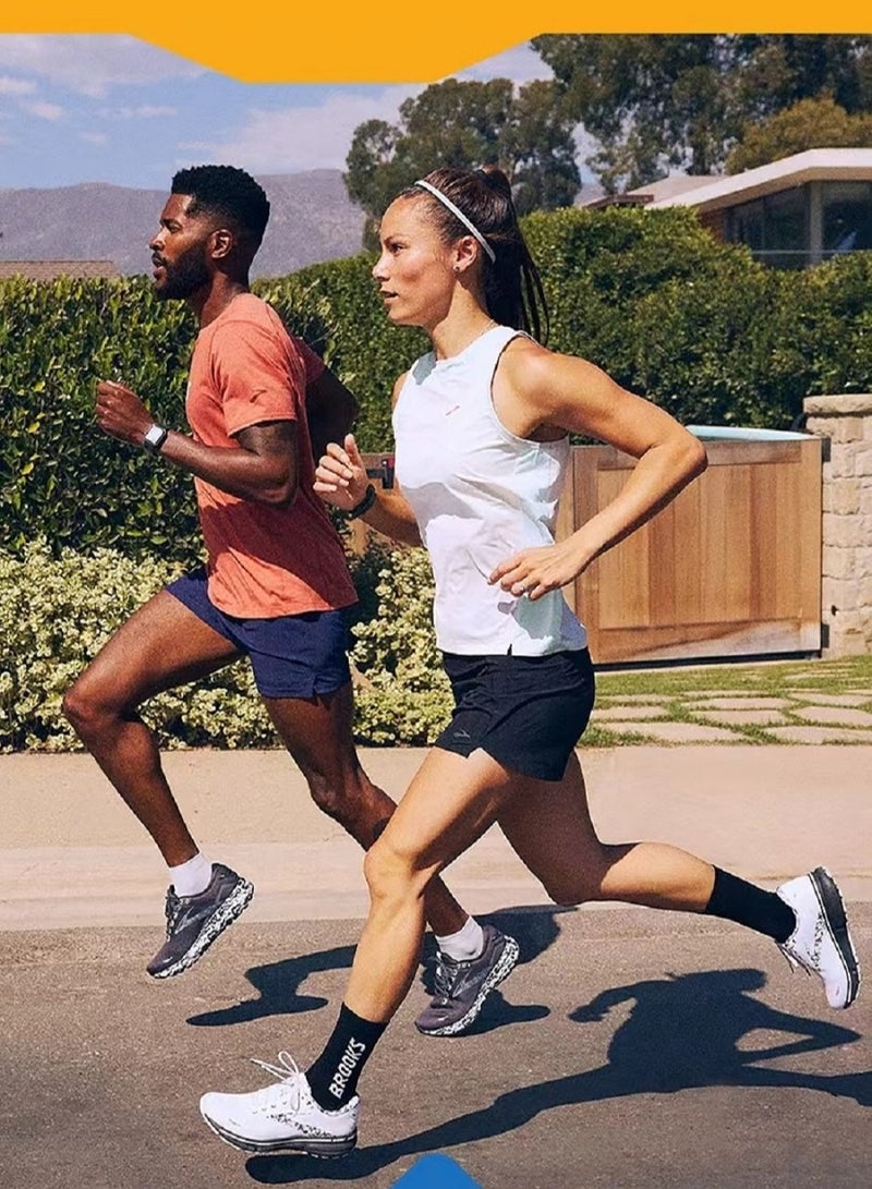 Brooks 【Back To School】Ghost 15 Cushioning Professional Men and Women Running Shoes White/Black  - Image 4