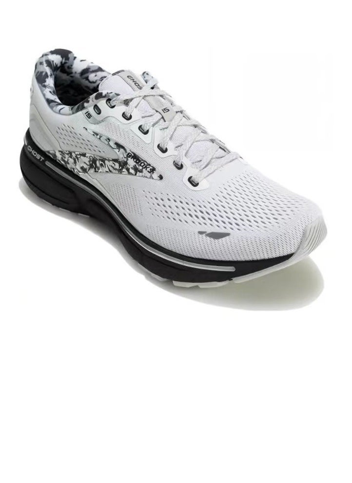Brooks 【Back To School】Ghost 15 Cushioning Professional Men and Women Running Shoes White/Black  - Image 2