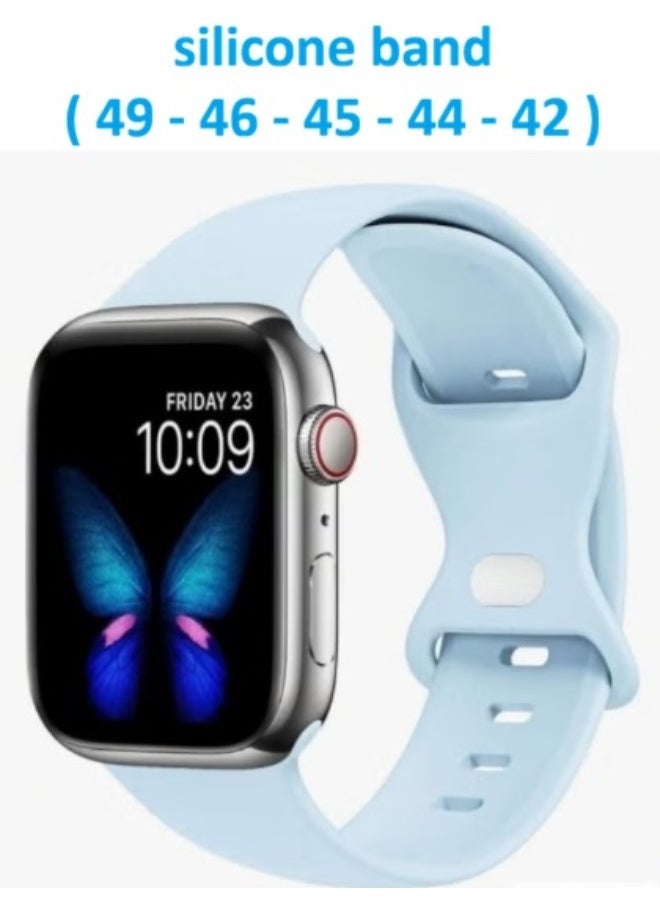سوار رياضي من السيليكون متوافق مع سوار ساعة أبل بمقاسات 42 مم، 44 مم، 45 مم، 46 مم، 49 مم - سماوي - Image 1