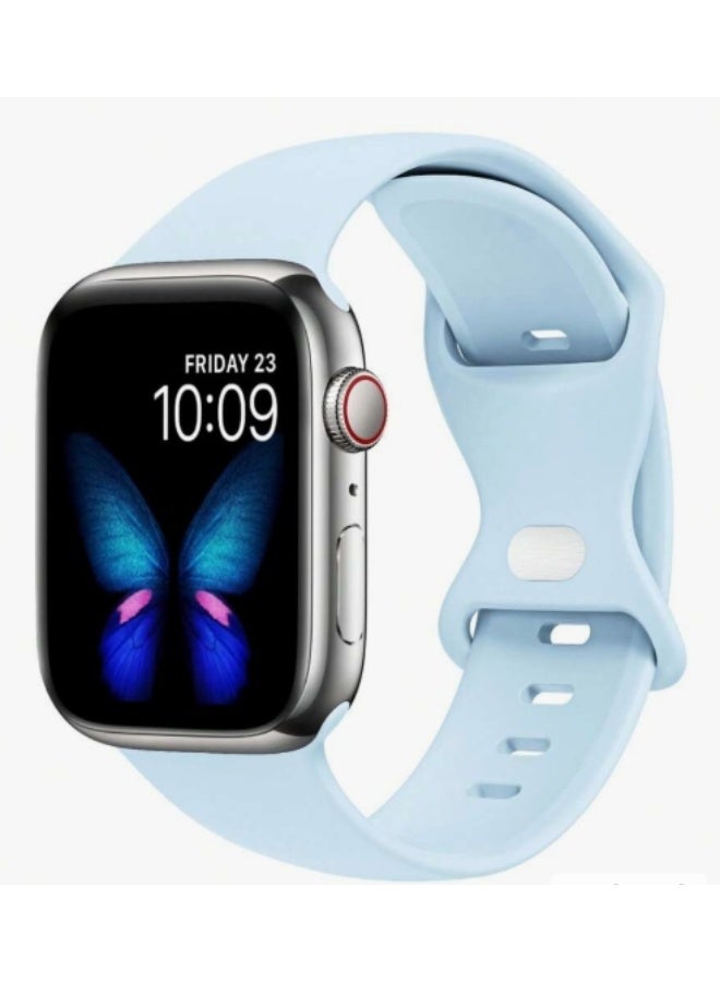 سوار رياضي من السيليكون متوافق مع سوار ساعة أبل بمقاسات 42 مم، 44 مم، 45 مم، 46 مم، 49 مم - سماوي - Image 2