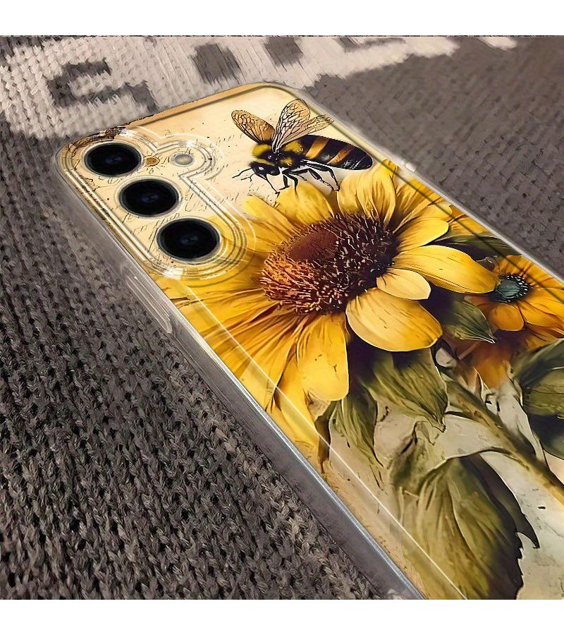 Sunflower Bee Pattern Transparent Phone Case For Samsung Galaxy A03 Mixed Color 1 - Image 5