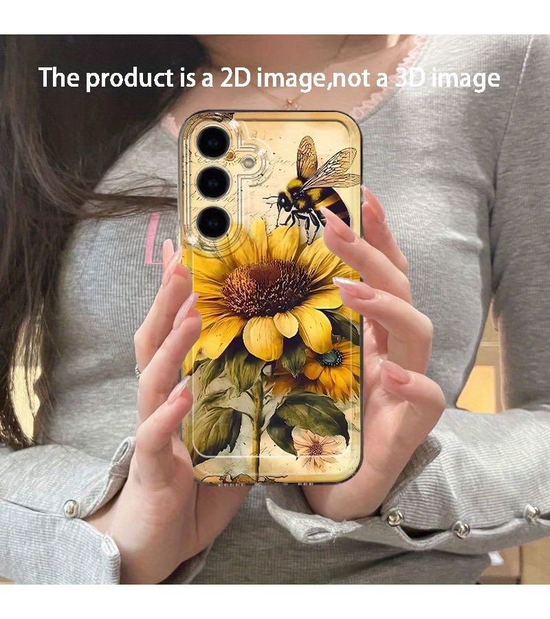 Sunflower Bee Pattern Transparent Phone Case For Samsung Galaxy A03 Mixed Color 1 - Image 1