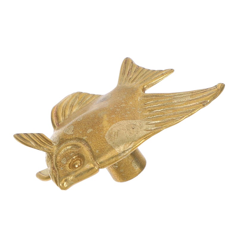 Brass Fish Cabinet Handle Vintage Drawer Pull Kitchen Dresser Knob Ocean Style - Image 2