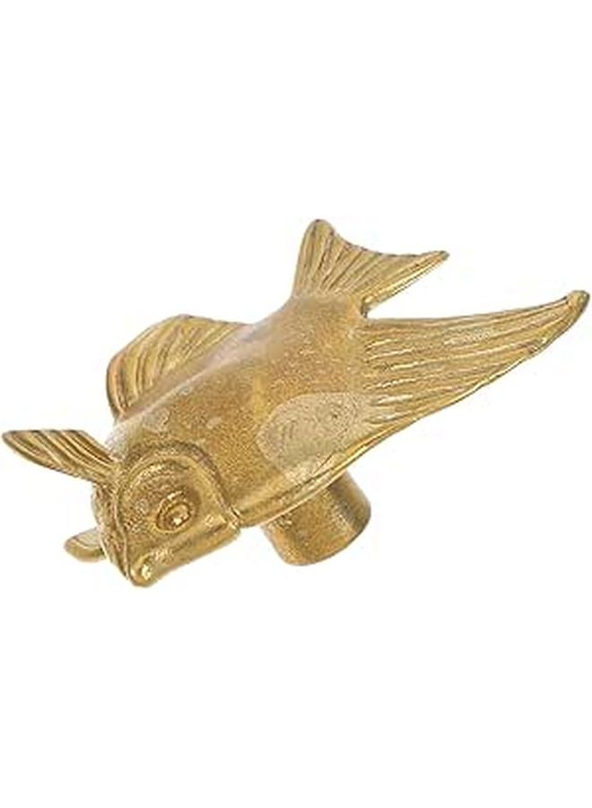 Brass Fish Cabinet Handle Vintage Drawer Pull Kitchen Dresser Knob Ocean Style - Image 1