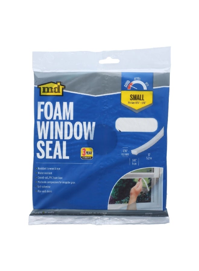 M-D Building Products Foam Window Seal for Small Gaps White 3/8 Inch x 17ft 2733 - Image 1