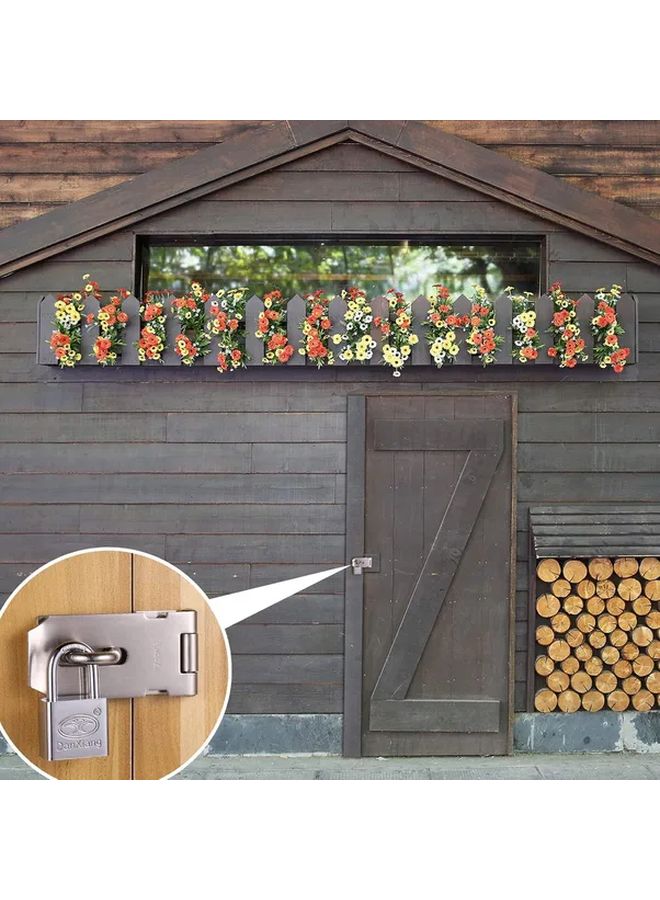 Heavy Duty Stainless Steel 90 Degree Door Hinge Lock With Padlock Silvery - Image 5