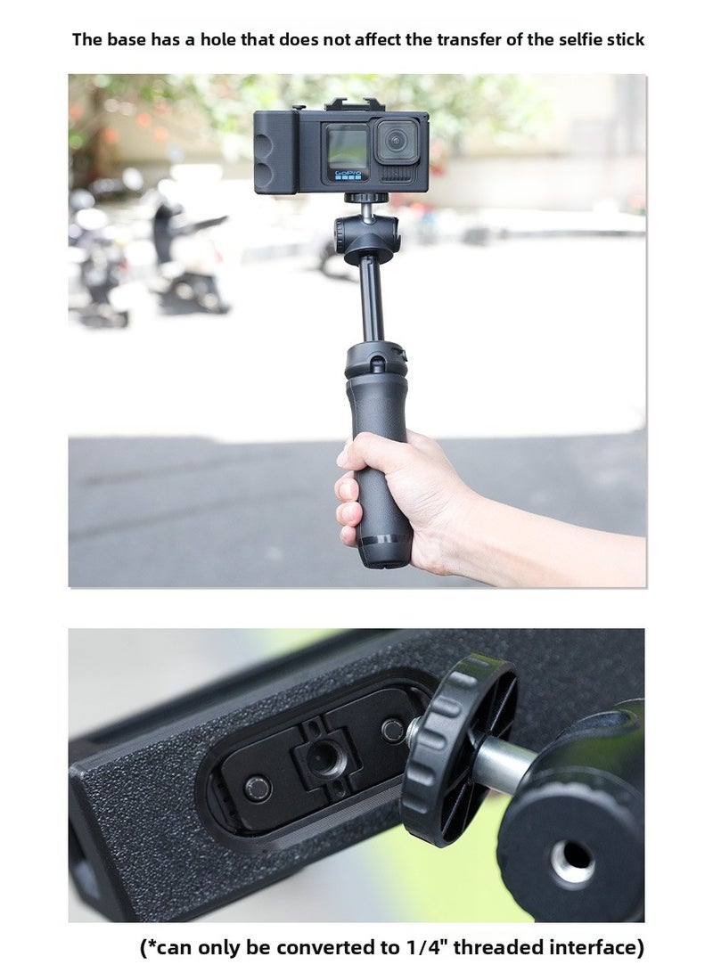 Compatible with GoPro 9/10/11/12/13 Quick-Release Camera Handle Mount for Action Shooting, Multi-Angle Hand Grip with LED Light Slot, Secure Hand Strap for Photography & Video - Image 4