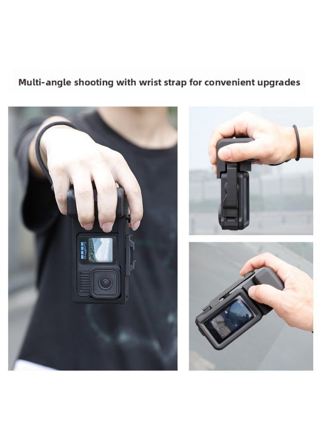 Compatible with GoPro 9/10/11/12/13 Quick-Release Camera Handle Mount for Action Shooting, Multi-Angle Hand Grip with LED Light Slot, Secure Hand Strap for Photography & Video - Image 5